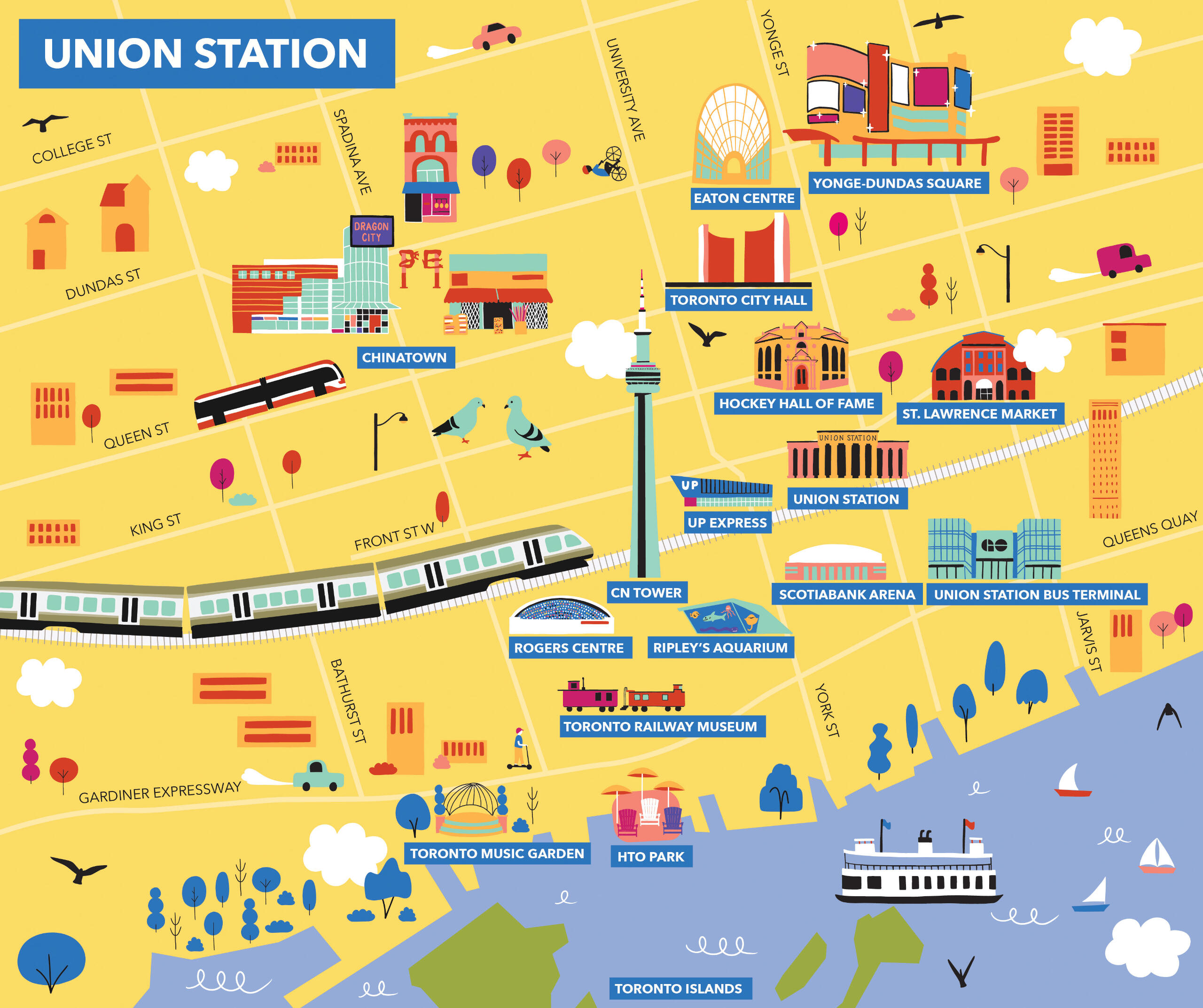 Client: Metrolins Custom Illustration of an aeroplane for Metrolinx's UP Express brand