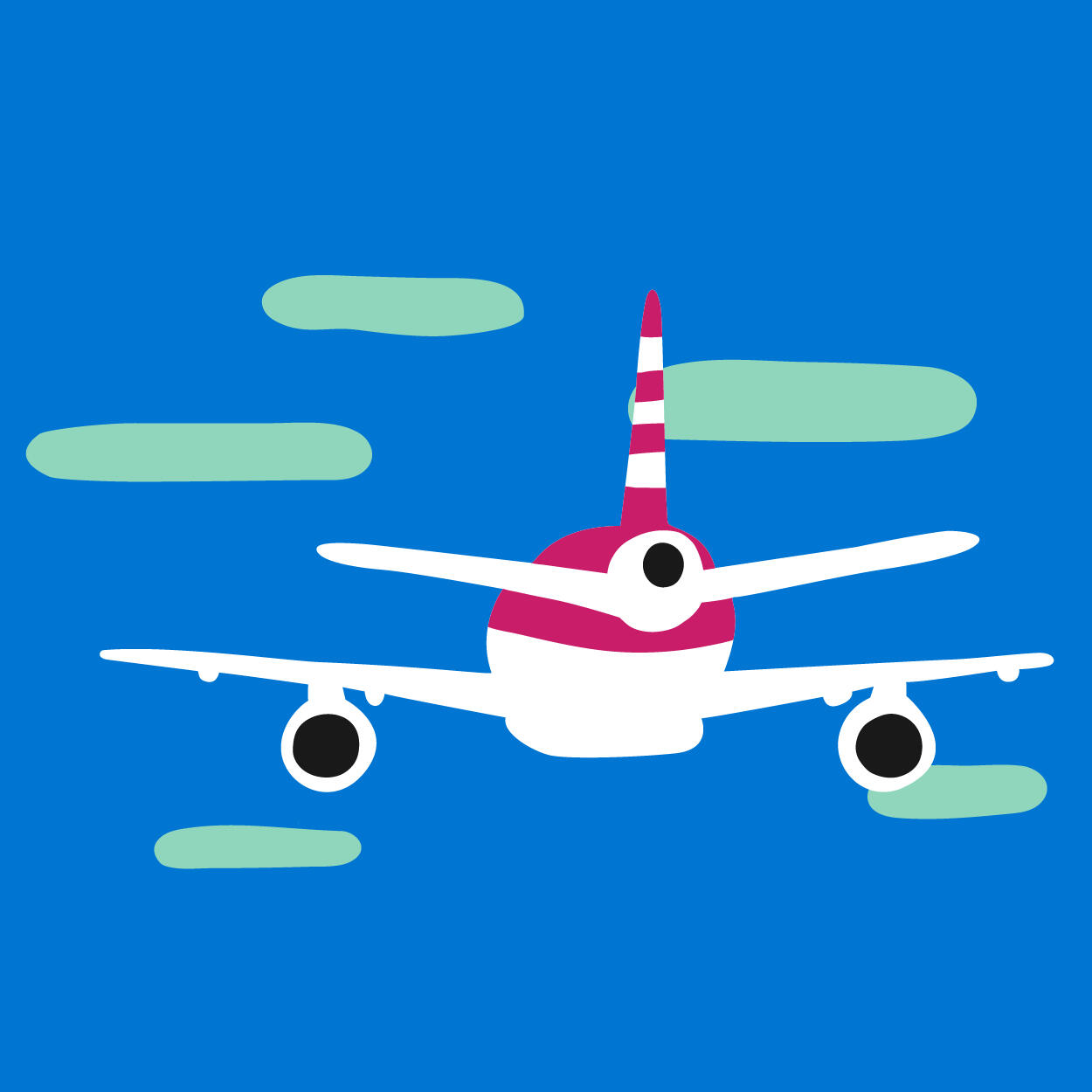 Client: Metrolins Custom Illustration of an aeroplane for Metrolinx's UP Express brand